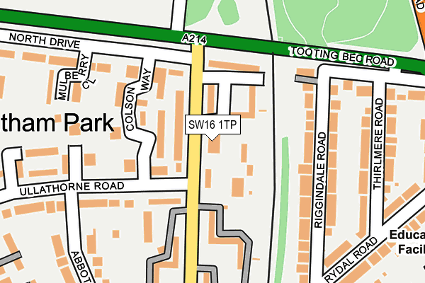 SW16 1TP map - OS OpenMap – Local (Ordnance Survey)