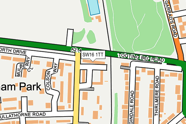 SW16 1TT map - OS OpenMap – Local (Ordnance Survey)