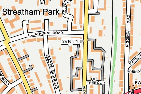 SW16 1TY map - OS OpenMap – Local (Ordnance Survey)