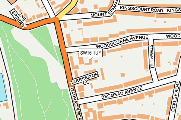 SW16 1UF map - OS OpenMap – Local (Ordnance Survey)