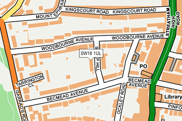 SW16 1UL map - OS OpenMap – Local (Ordnance Survey)