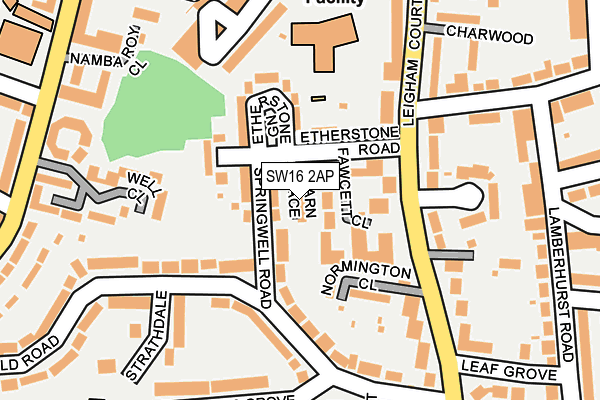 SW16 2AP map - OS OpenMap – Local (Ordnance Survey)