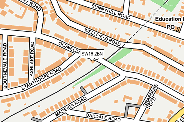 SW16 2BN map - OS OpenMap – Local (Ordnance Survey)