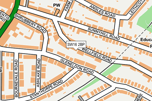 SW16 2BP map - OS OpenMap – Local (Ordnance Survey)