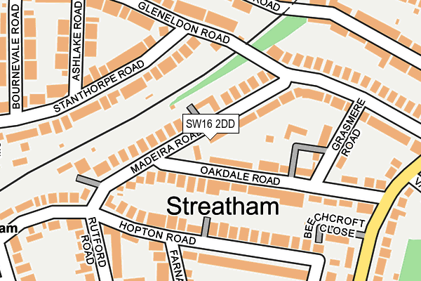 SW16 2DD map - OS OpenMap – Local (Ordnance Survey)