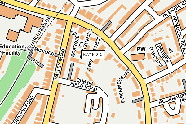 SW16 2DJ map - OS OpenMap – Local (Ordnance Survey)