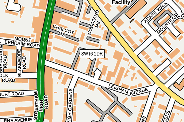 SW16 2DR map - OS OpenMap – Local (Ordnance Survey)