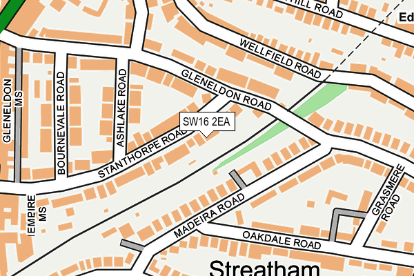 SW16 2EA map - OS OpenMap – Local (Ordnance Survey)