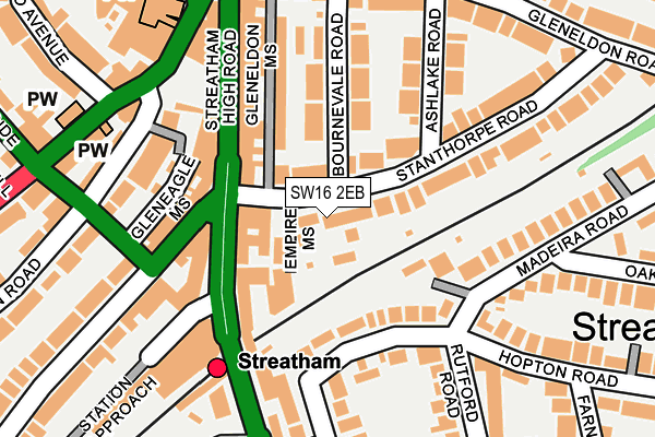 SW16 2EB map - OS OpenMap – Local (Ordnance Survey)