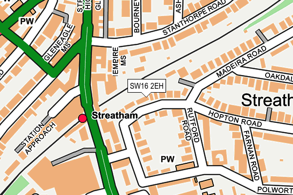 SW16 2EH map - OS OpenMap – Local (Ordnance Survey)