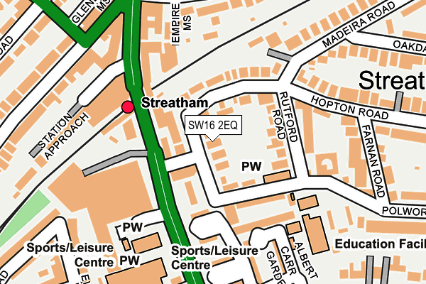 SW16 2EQ map - OS OpenMap – Local (Ordnance Survey)