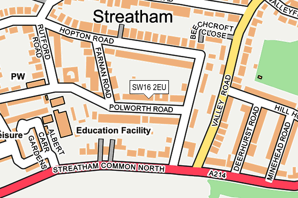 SW16 2EU map - OS OpenMap – Local (Ordnance Survey)