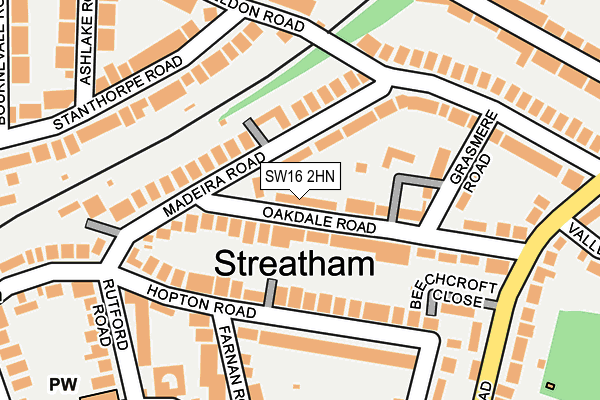 SW16 2HN map - OS OpenMap – Local (Ordnance Survey)