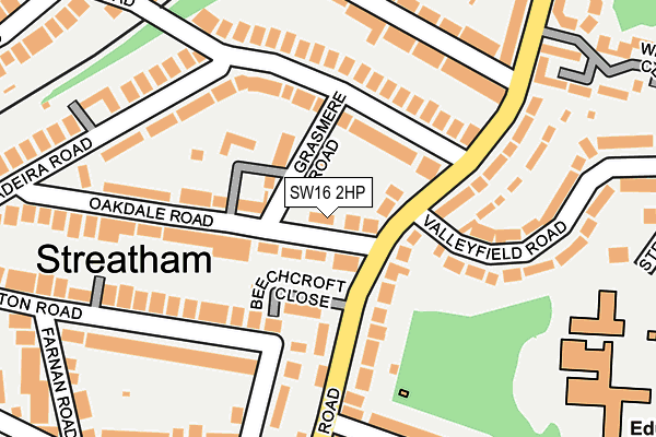 SW16 2HP map - OS OpenMap – Local (Ordnance Survey)