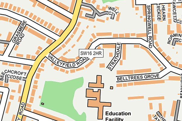 SW16 2HR map - OS OpenMap – Local (Ordnance Survey)