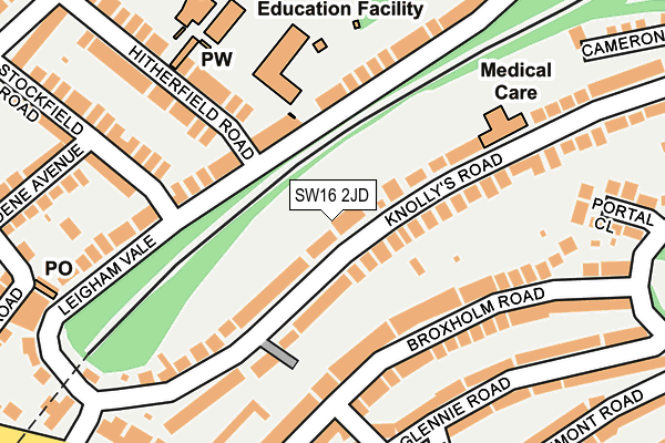 SW16 2JD map - OS OpenMap – Local (Ordnance Survey)