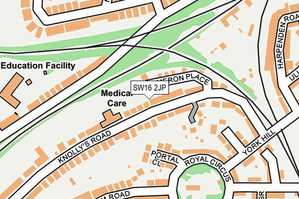SW16 2JP map - OS OpenMap – Local (Ordnance Survey)