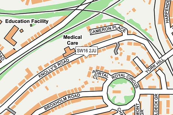SW16 2JU map - OS OpenMap – Local (Ordnance Survey)