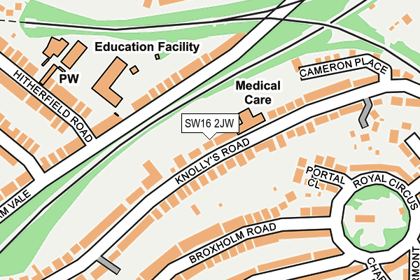 SW16 2JW map - OS OpenMap – Local (Ordnance Survey)