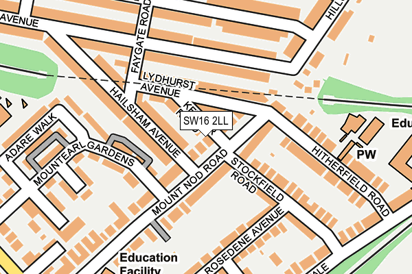 SW16 2LL map - OS OpenMap – Local (Ordnance Survey)