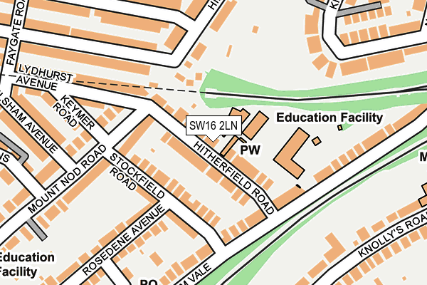 SW16 2LN map - OS OpenMap – Local (Ordnance Survey)