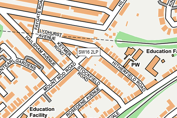 SW16 2LP map - OS OpenMap – Local (Ordnance Survey)