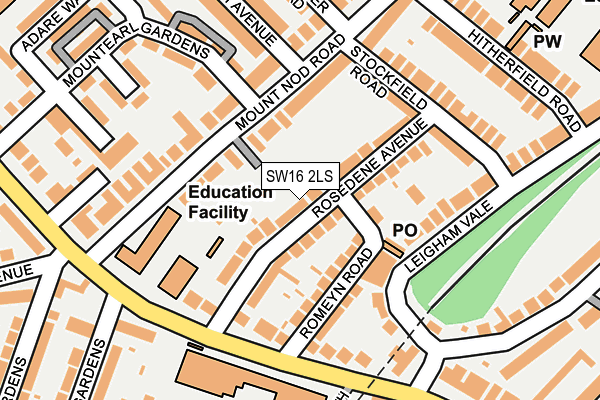 SW16 2LS map - OS OpenMap – Local (Ordnance Survey)