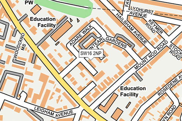 SW16 2NP map - OS OpenMap – Local (Ordnance Survey)