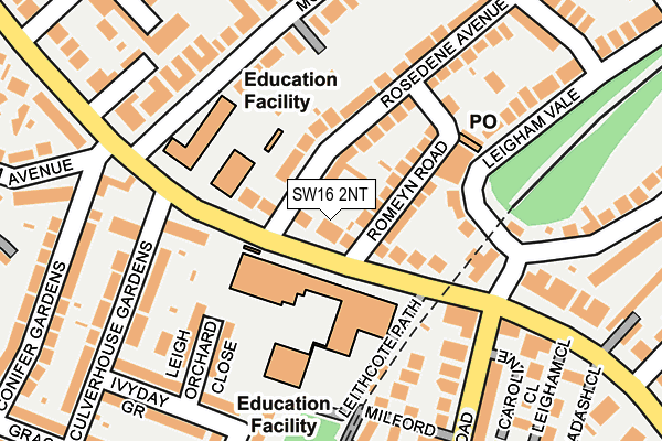 SW16 2NT map - OS OpenMap – Local (Ordnance Survey)