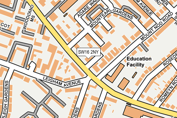 SW16 2NY map - OS OpenMap – Local (Ordnance Survey)
