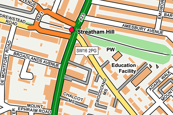 SW16 2PG map - OS OpenMap – Local (Ordnance Survey)