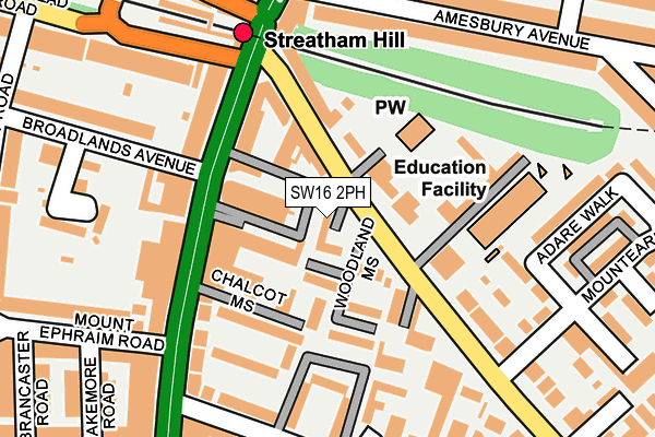 SW16 2PH map - OS OpenMap – Local (Ordnance Survey)