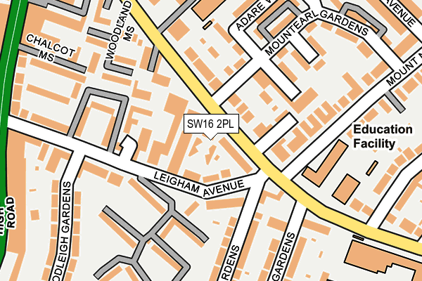 SW16 2PL map - OS OpenMap – Local (Ordnance Survey)