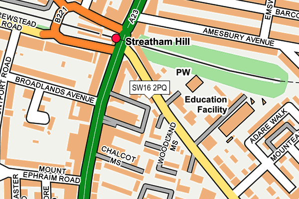 SW16 2PQ map - OS OpenMap – Local (Ordnance Survey)