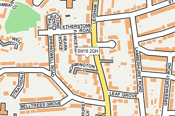 SW16 2QH map - OS OpenMap – Local (Ordnance Survey)