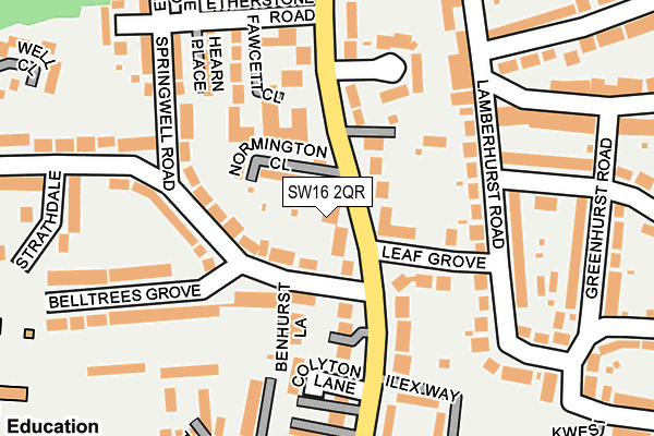 SW16 2QR map - OS OpenMap – Local (Ordnance Survey)