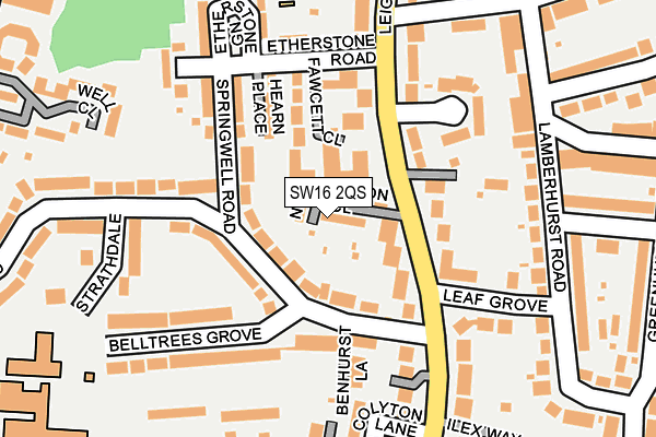 SW16 2QS map - OS OpenMap – Local (Ordnance Survey)