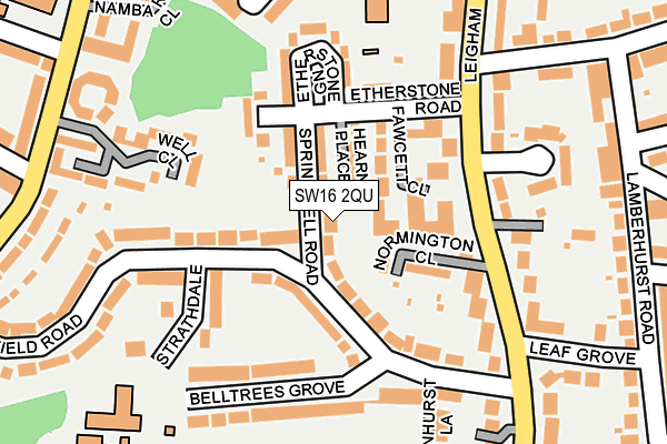 SW16 2QU map - OS OpenMap – Local (Ordnance Survey)