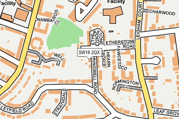 SW16 2QX map - OS OpenMap – Local (Ordnance Survey)