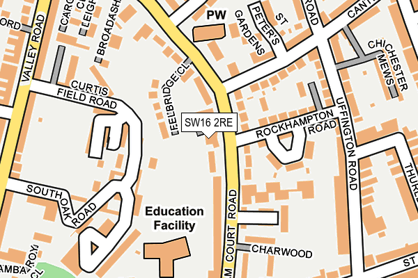 SW16 2RE map - OS OpenMap – Local (Ordnance Survey)