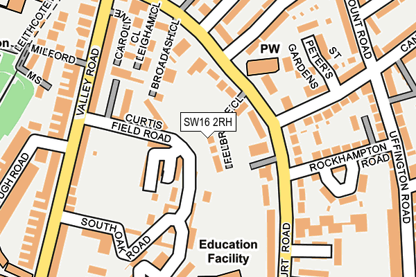 SW16 2RH map - OS OpenMap – Local (Ordnance Survey)