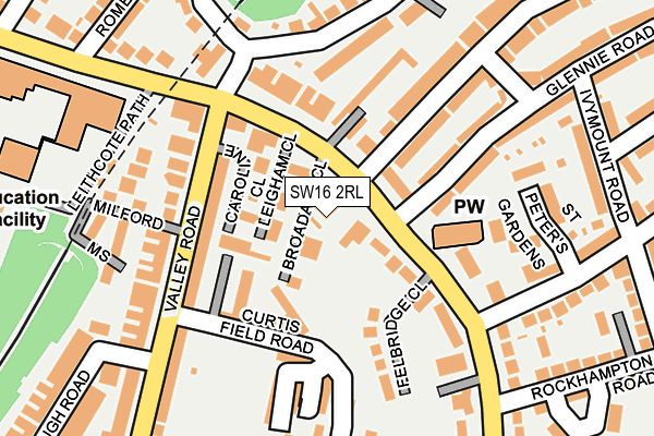 SW16 2RL map - OS OpenMap – Local (Ordnance Survey)