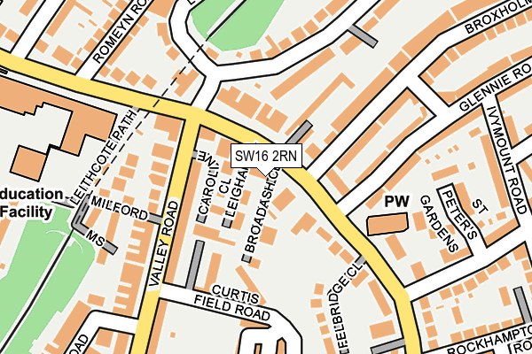 SW16 2RN map - OS OpenMap – Local (Ordnance Survey)