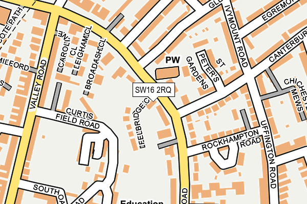 SW16 2RQ map - OS OpenMap – Local (Ordnance Survey)