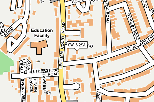 SW16 2SA map - OS OpenMap – Local (Ordnance Survey)