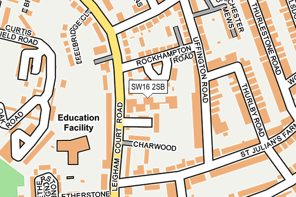 SW16 2SB map - OS OpenMap – Local (Ordnance Survey)