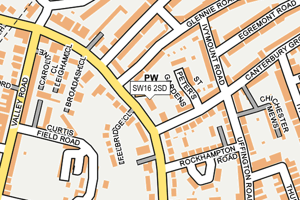 SW16 2SD map - OS OpenMap – Local (Ordnance Survey)