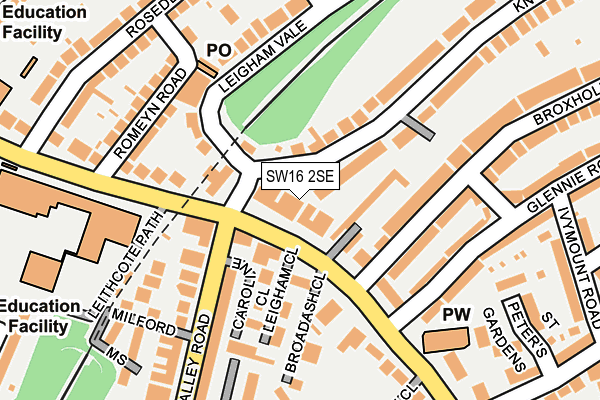 SW16 2SE map - OS OpenMap – Local (Ordnance Survey)