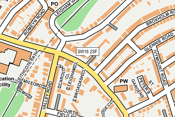 SW16 2SF map - OS OpenMap – Local (Ordnance Survey)