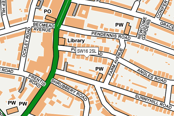 SW16 2SL map - OS OpenMap – Local (Ordnance Survey)